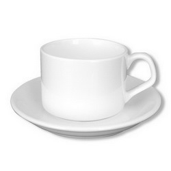 Кружка JP белая кофейная с блюдцем фото