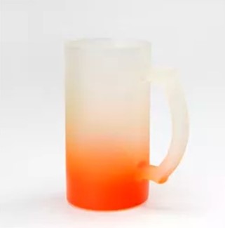 Кружка JP 500 мл пивная стеклянная матовая (оранжевая) фото