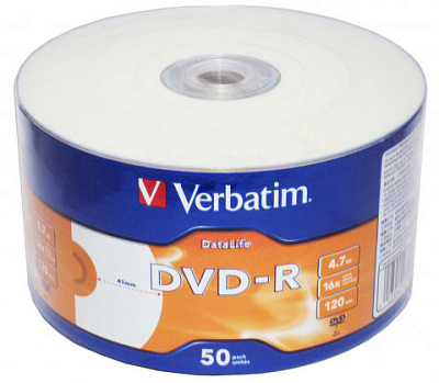 VERBATIM DVD-R 4,7GB 16x Shrink/50  фото