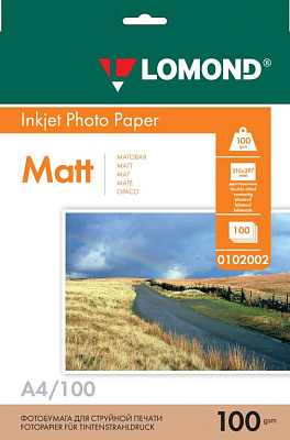 Фотобумага Lomond П0102002 21х30 Inkjet 100/A4/100 л матовая двусторонняя фото